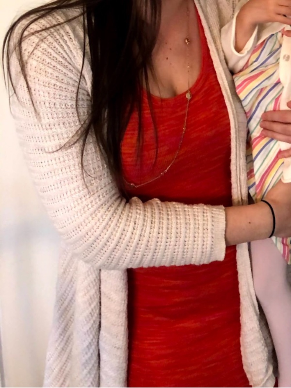 Loft Orange and Pink Women's Knit Maxi Dress